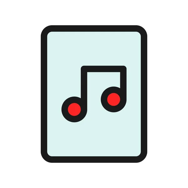 Musik Dateizeile Gefüllt Vektor Icon Desig — Stockvektor