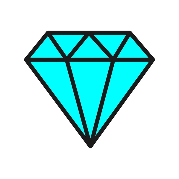 Icône Vectorielle Remplie Ligne Diamant Desig — Image vectorielle