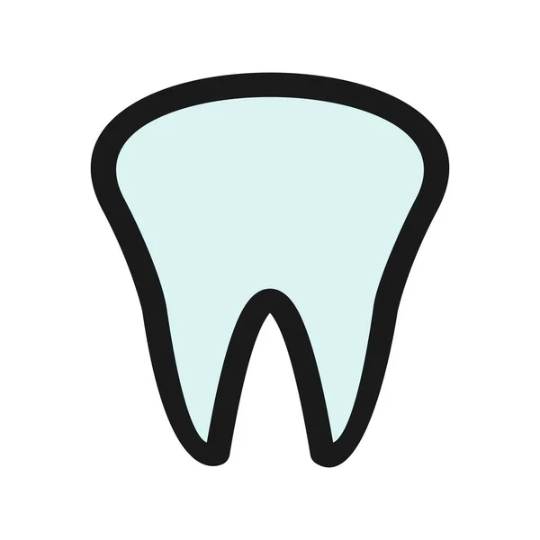 Tooth Line Filled Vector Icon Desig — Stock Vector