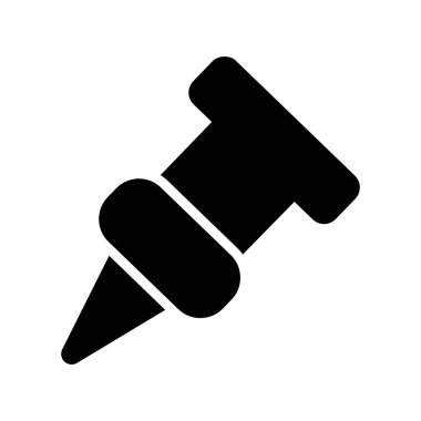 Pin Glyph Vektör Simgesi Tasarımı
