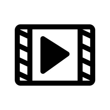 Film Glyph Vektör Simgesi Tasarımı