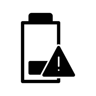 Düşük Batarya Glyph Vektör Simgesi Tasarımı