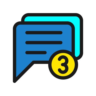 Sohbet Hattı Doldurulmuş Vektör Simgesi Tasarımı