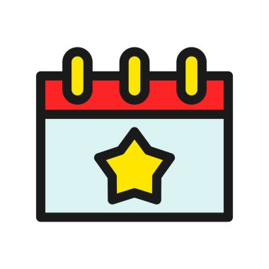 Olay Satırı Dolu Vektör Simgesi Tasarımı