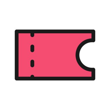 Bilet Satırı Doldurulmuş Vektör Simgesi Tasarımı