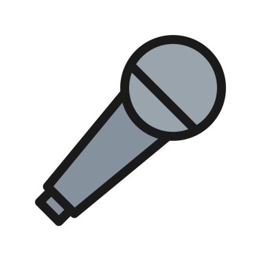 Karaoke Satırı Dolu Vektör Simgesi Tasarımı