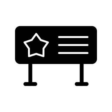 Banner Glyph Vektör Simgesi Tasarımı