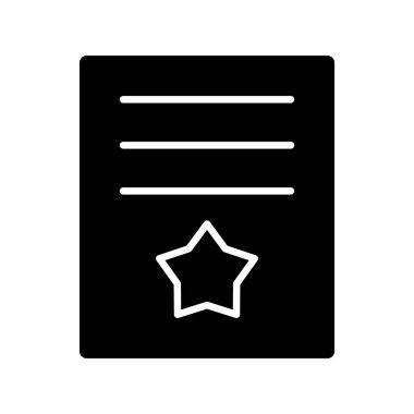 Akreditasyon Glyph Vektör Simgesi Tasarımı