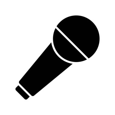 Karaoke Glyph Vektör Simgesi Tasarımı