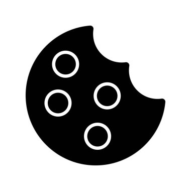 Cookies Glyph Vektör Simgesi Tasarımı