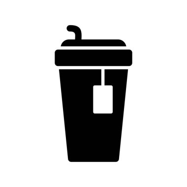 Buzlu Çay Kabartma Vektör Simgesi Tasarımı