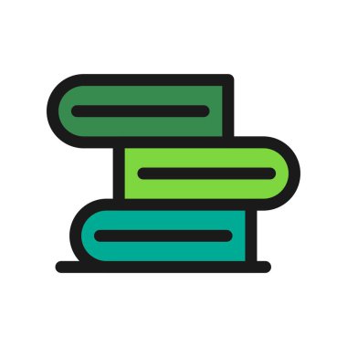 Kitap Satırı Doldurulmuş Vektör Simgesi Tasarımı