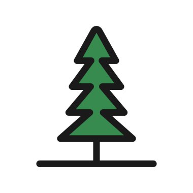 Ağaç Satırı Doldurulmuş Vektör Simgesi Tasarımı