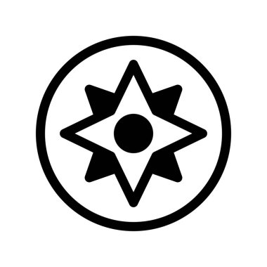 Navigasyon Glyph Vektör Simgesi Tasarımı