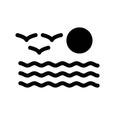 Deniz Kabartması Vektör Simgesi Tasarımı