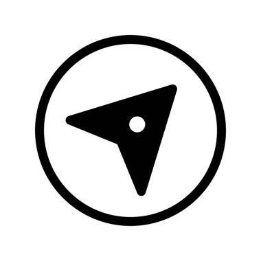 Navigasyon Glyph Vektör Simgesi Tasarımı
