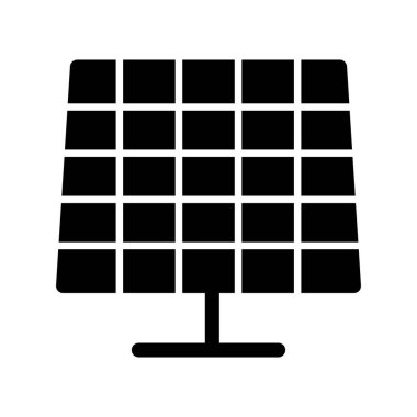 Güneş Paneli Glyph Vektör Simgesi Tasarımı