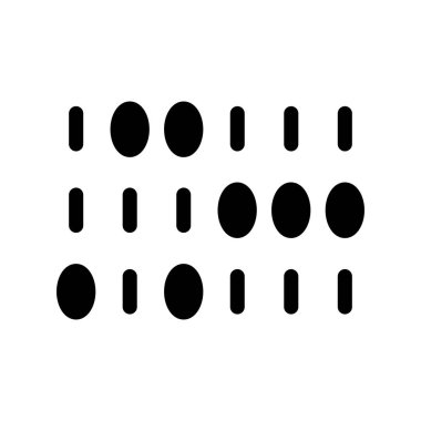 İkili Kod Glyph Vektör Simgesi Tasarımı