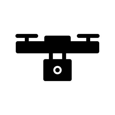 Drone Glyph Vektör Simgesi Tasarımı