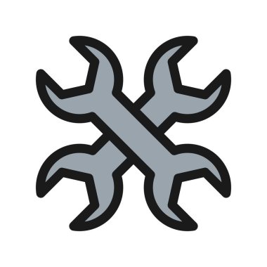 Araçlar ve Utensils Satırı Doldurulmuş Vektör Simgesi Tasarımı