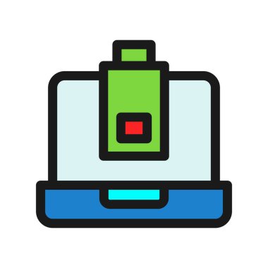 Pil Satırı Doldurulmuş Vektör Simgesi Tasarımı