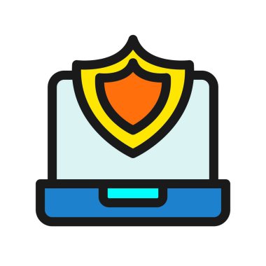 Güvenlik Satırı Doldurulmuş Vektör Simgesi Tasarımı