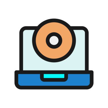 Cd Satırı Doldurulmuş Vektör Simgesi Tasarımı