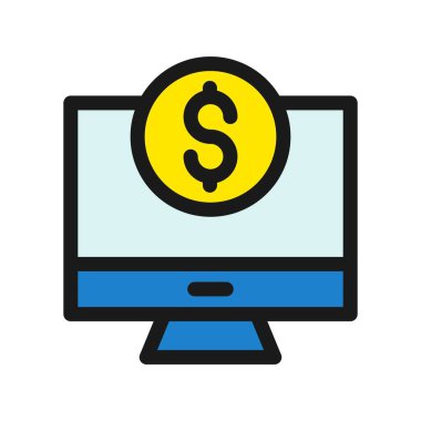  Bankacılık Satırı Dolu Vektör Simgesi Tasarımı