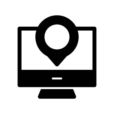 Konum Glyph Vektör Simgesi Tasarımı