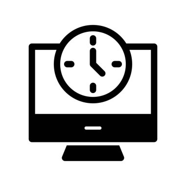  Zamanlayıcı Glyph Vektör Simgesi Tasarımı