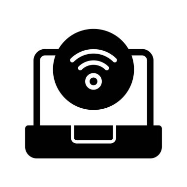 Wiifi Glyph Vektör Simgesi Tasarımı