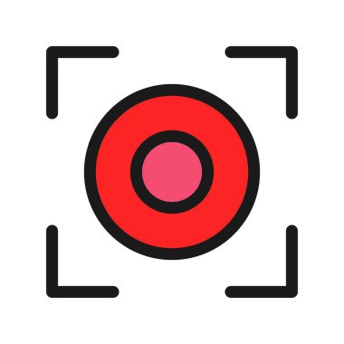 Odaklanma Satırı Dolu Vektör Simgesi Tasarımı