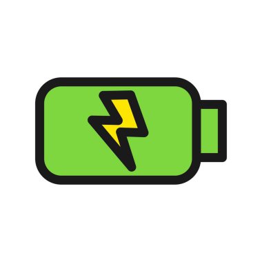 Pil Satırı Doldurulmuş Vektör Simgesi Tasarımı