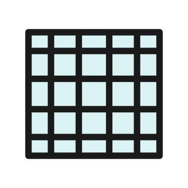 Izgara Satırı Doldurulmuş Vektör Simgesi Tasarımı