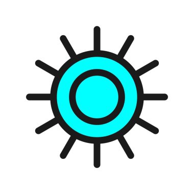 Parlaklık Satırı Dolu Vektör Simgesi Tasarımı