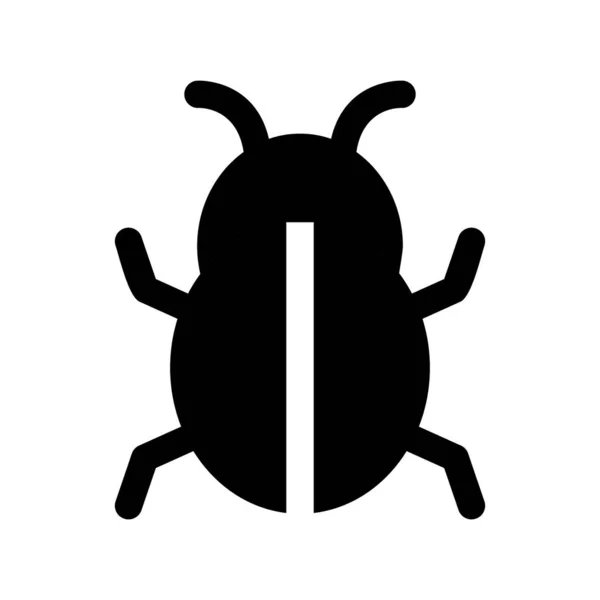 Bug Glyph Vector Icon Desig — Stockvector