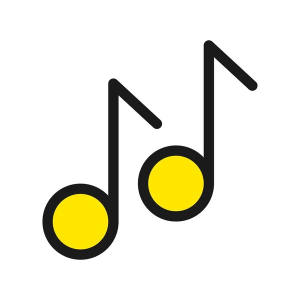 Muzieklijn Gevuld Vector Icon Desig — Stockvector