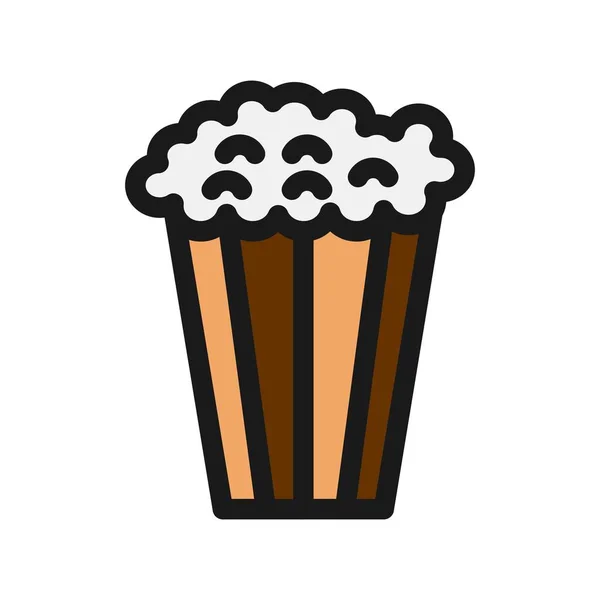 Popcorn Line Filled Vector Icon Desig — Stock Vector