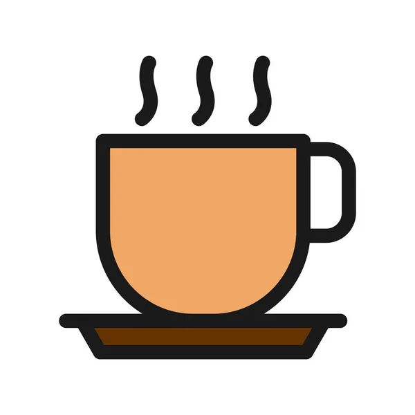 Tea Mug Line Filled Vector Icon Desig — Stock Vector