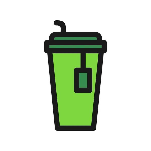 Iced Tea Line Filled Vector Icon Desig — Stock Vector