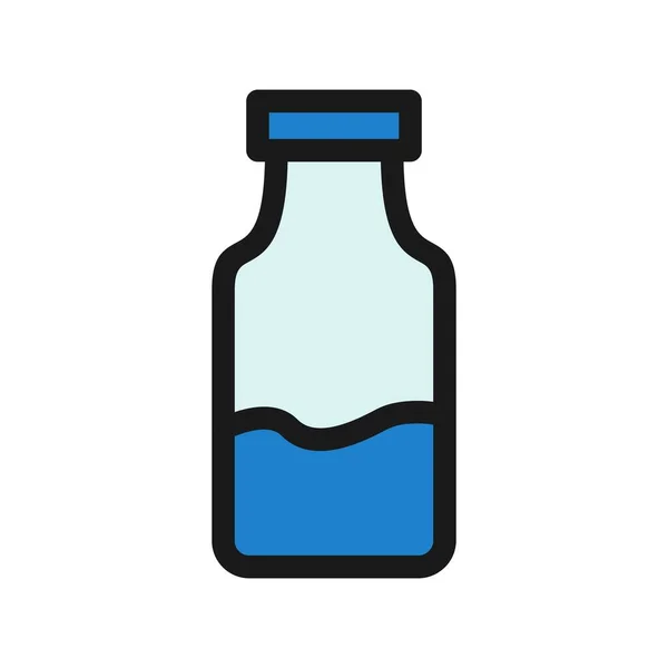 Milk Bottle Line Filled Vector Icon Desig — Stock Vector