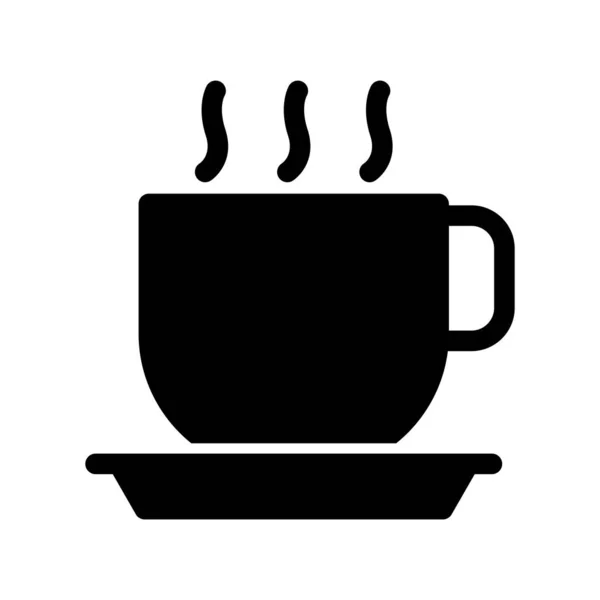 Tea Hrnek Glyph Vector Icon Desig — Stockový vektor