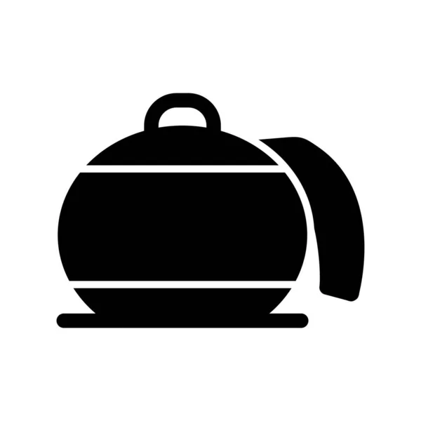 Teapot Glyph Vector Icon Desig — Stock Vector