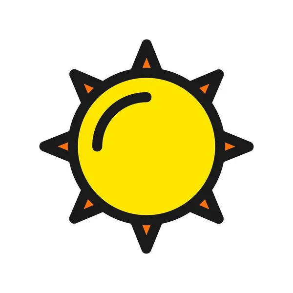 Sun Line Filled Vector Icon Desig — Stock Vector