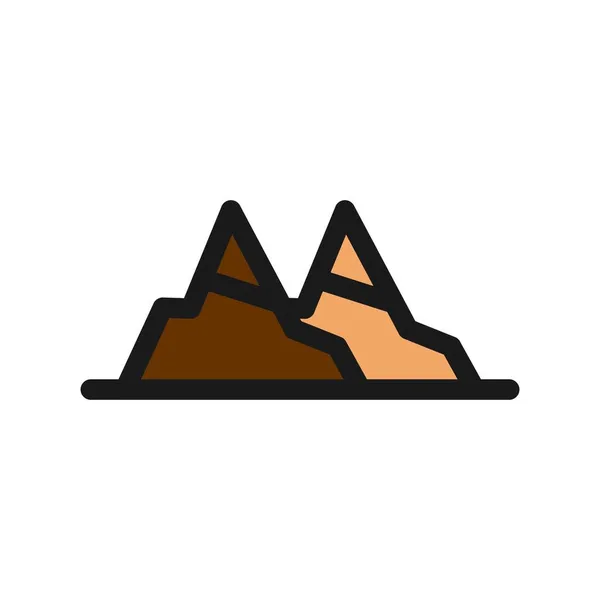 Dağlar Çizgisi Dolu Vektör Simgesi Tasarımı — Stok Vektör