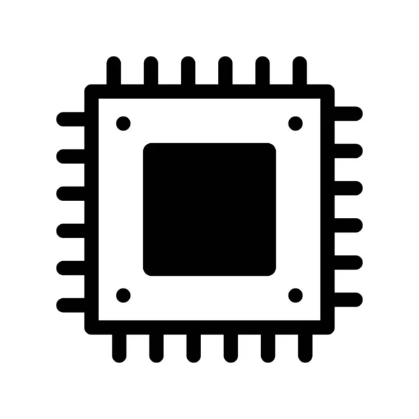 Chip Glyph Vector Ícone Desig — Vetor de Stock