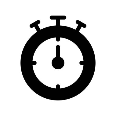 Kronometre Glyph Vektör Simgesi Tasarımı