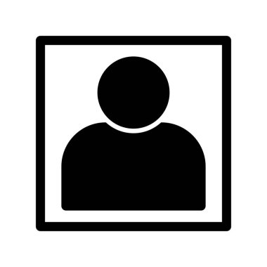 Portre Glyph Vektör Simgesi Tasarımı