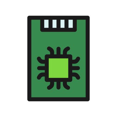 Ssd Satırı Doldurulmuş Vektör Simgesi Tasarımı