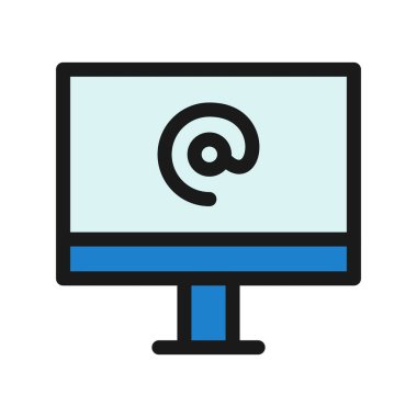 Bilgisayar Satırı Doldurulmuş Vektör Simgesi Tasarımı